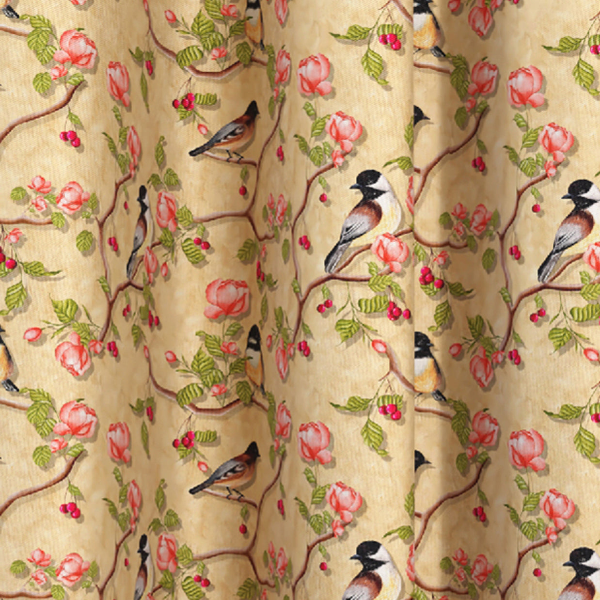 Blackout Polyester Fabric - by The Meter - 100 x 117 cm - Floral Digital Print - Blocks Light, Sound & Heat - Perfect for Blackout Blinds, Door Curtains, Window
