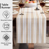 RC Yarn-Dyed Franca Beige Stripes Table Runner (Pack of 1)