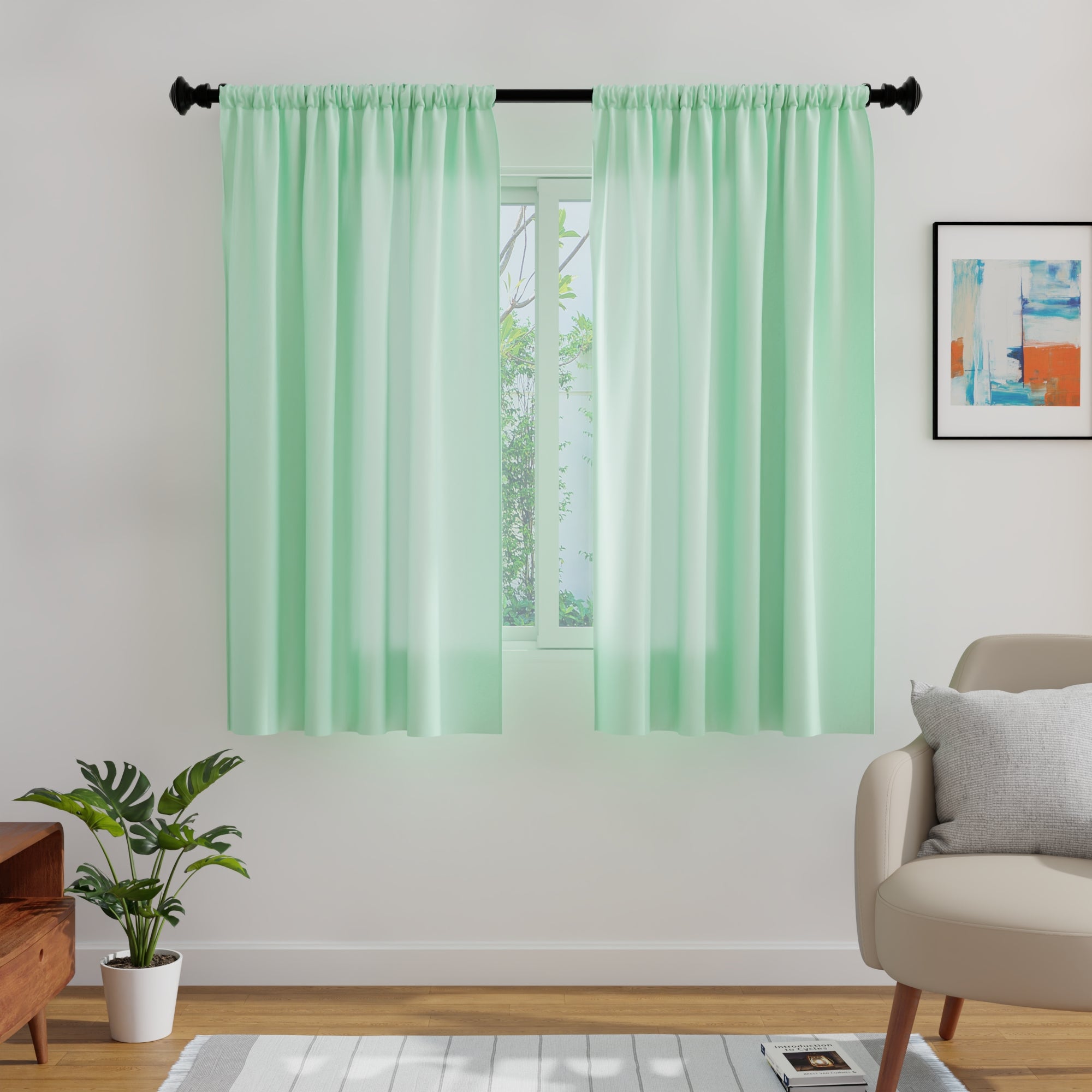 Micro Mint Curtain (Pack of 2)