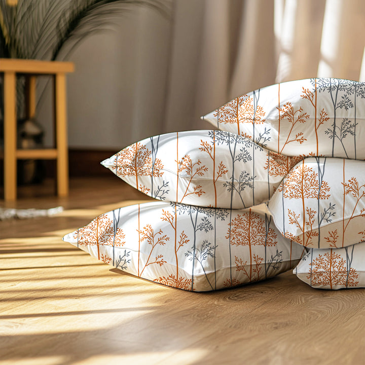 Micro Orange Branches Cushion Cover