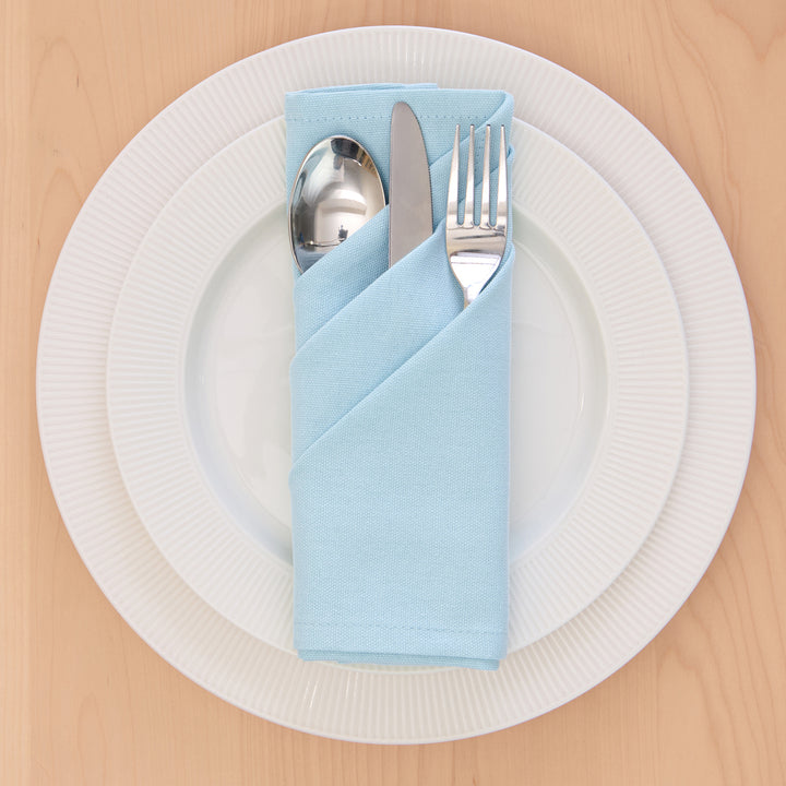 Cotton Ice Blue Table Napkins (Pack of 6)