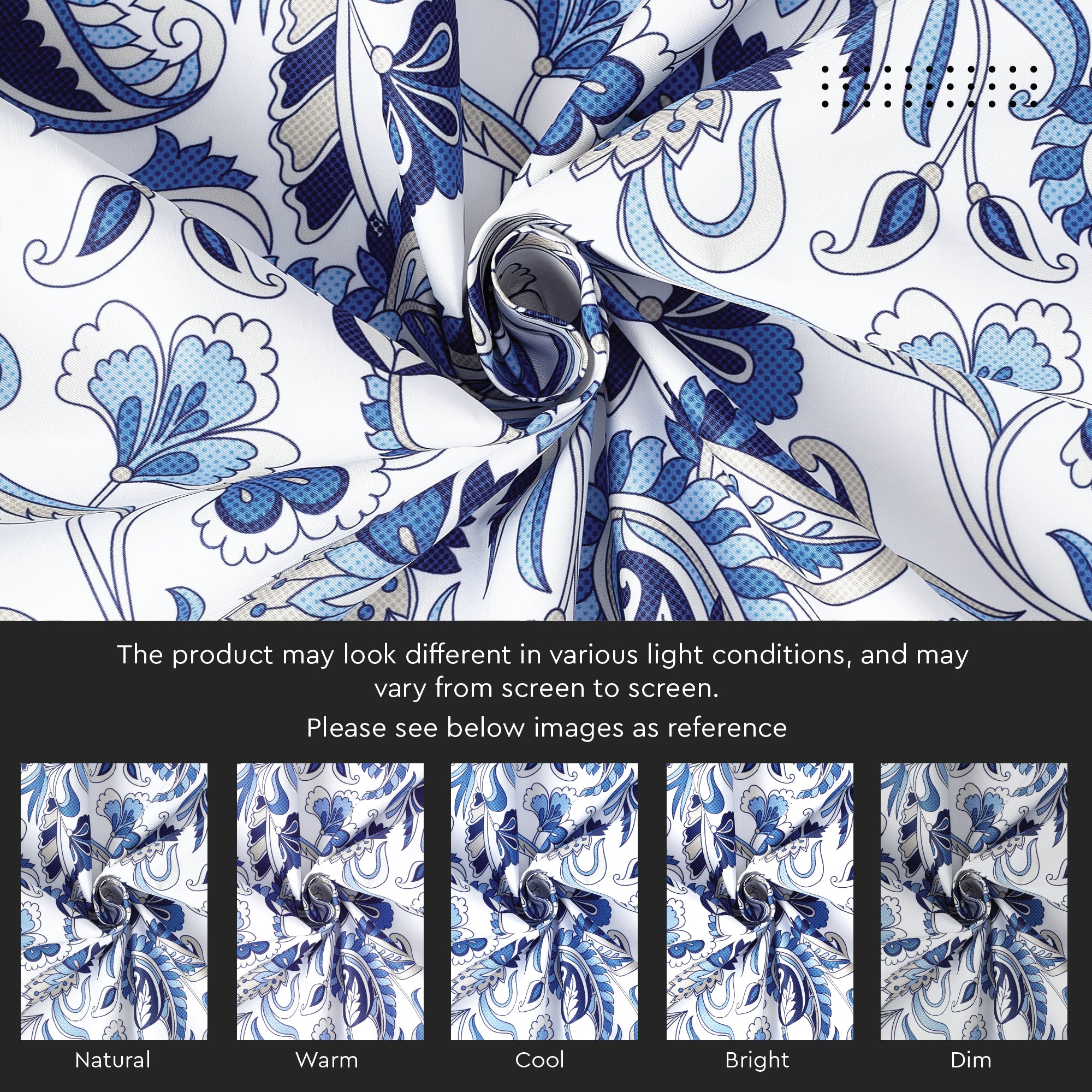 Polyester Chintz Blue Table Cloth (Pack of 1)