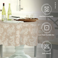 Cotton chambray Beige Table Cloth (Pack of 1)