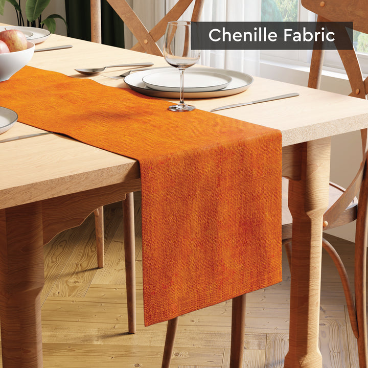 Chenille Orange Table Runner