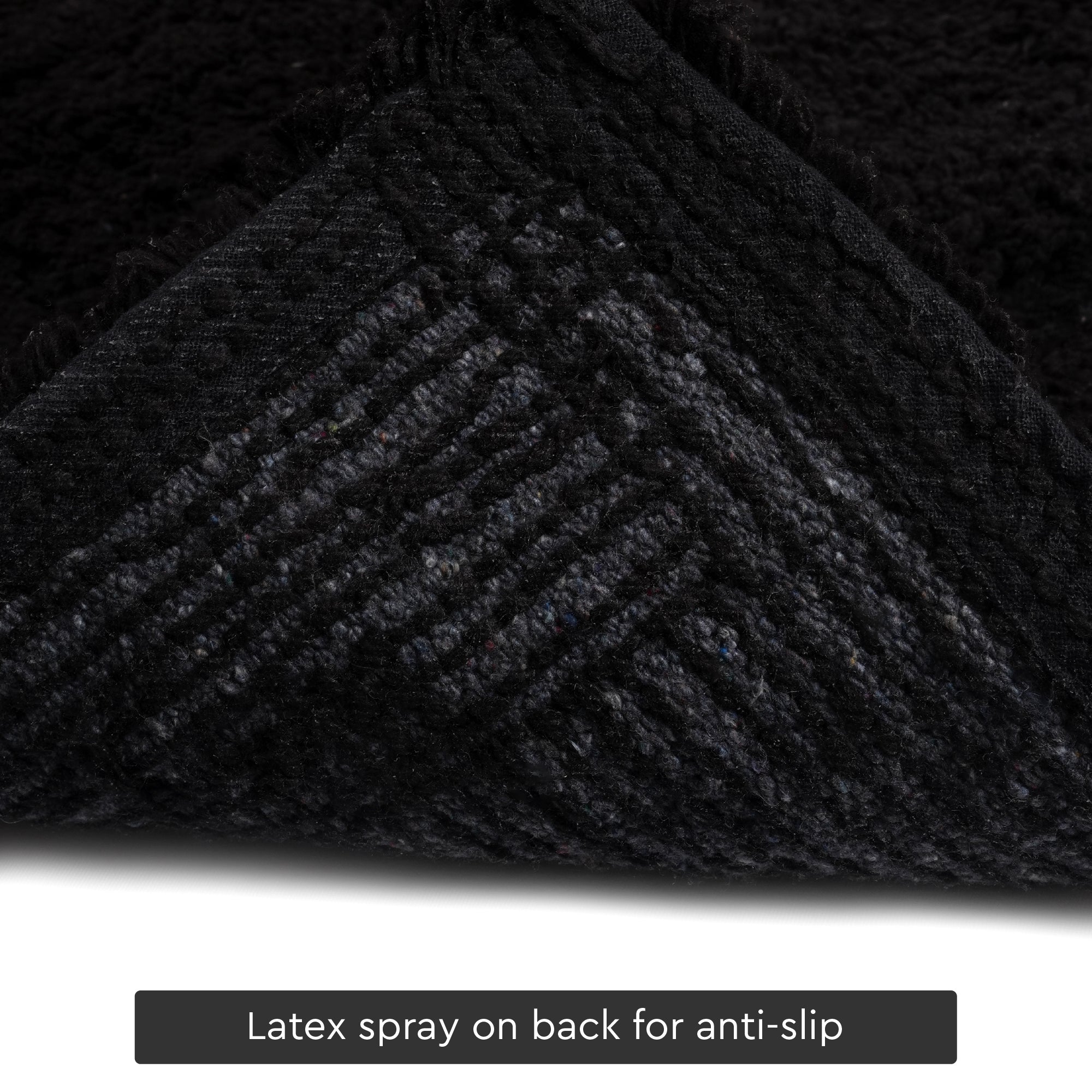 Cotton Black Bathmat (Pack of 2)