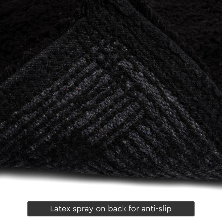 Cotton Black Bathmat (Pack of 2)