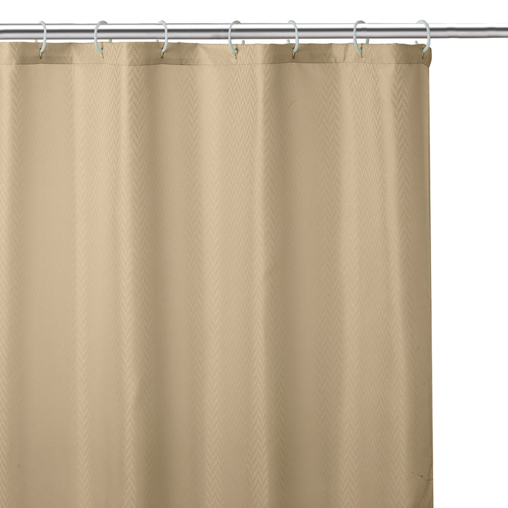 Polyester ZZ Beige Shower Curtain (Pack of 1)