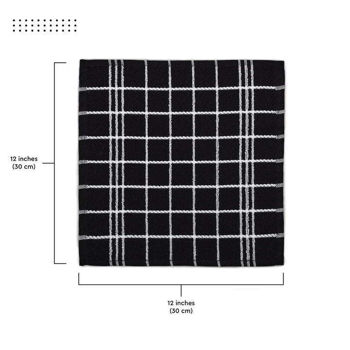 Cotton Terry Black Dish Towel (Pack of 6)