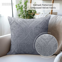 Embossed Velvet Grey Cushion Cover (Pack of 2)