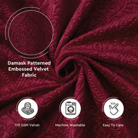 Embossed Velvet Maroon Fabric