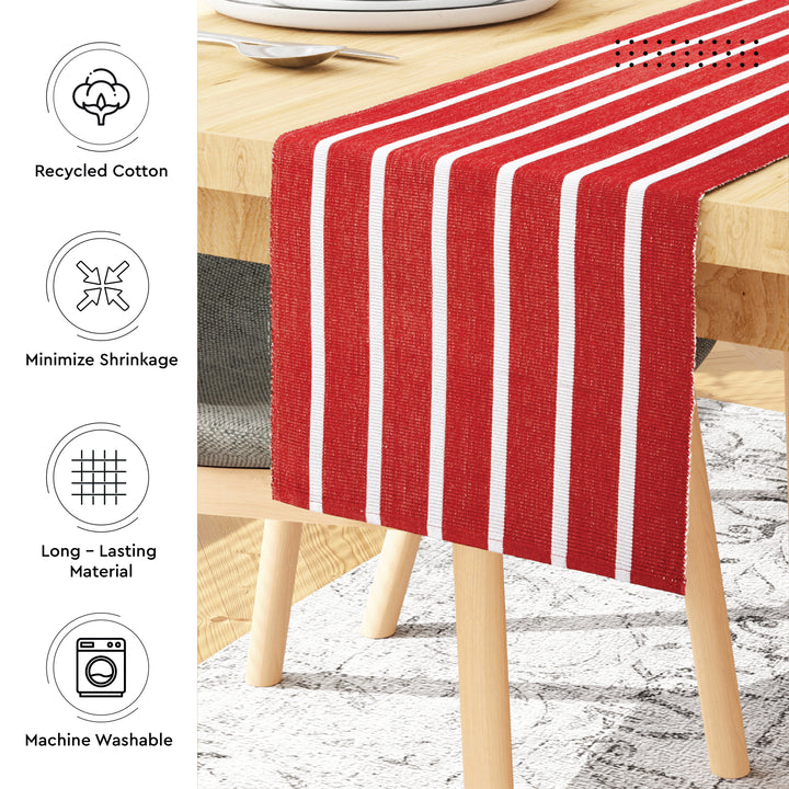 Cotton Roma Red Table Runner+Placemat (Pack of 7)