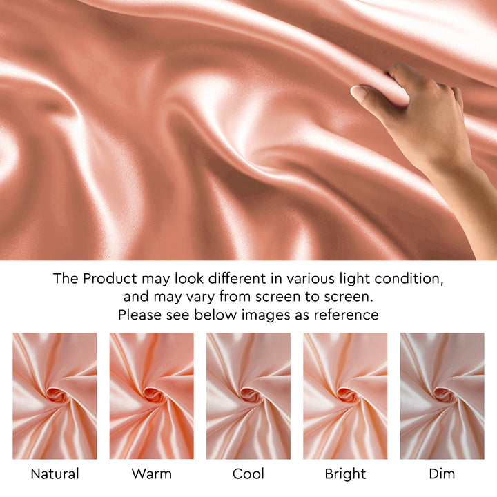 Satin Polyester Silk Peach Fabric