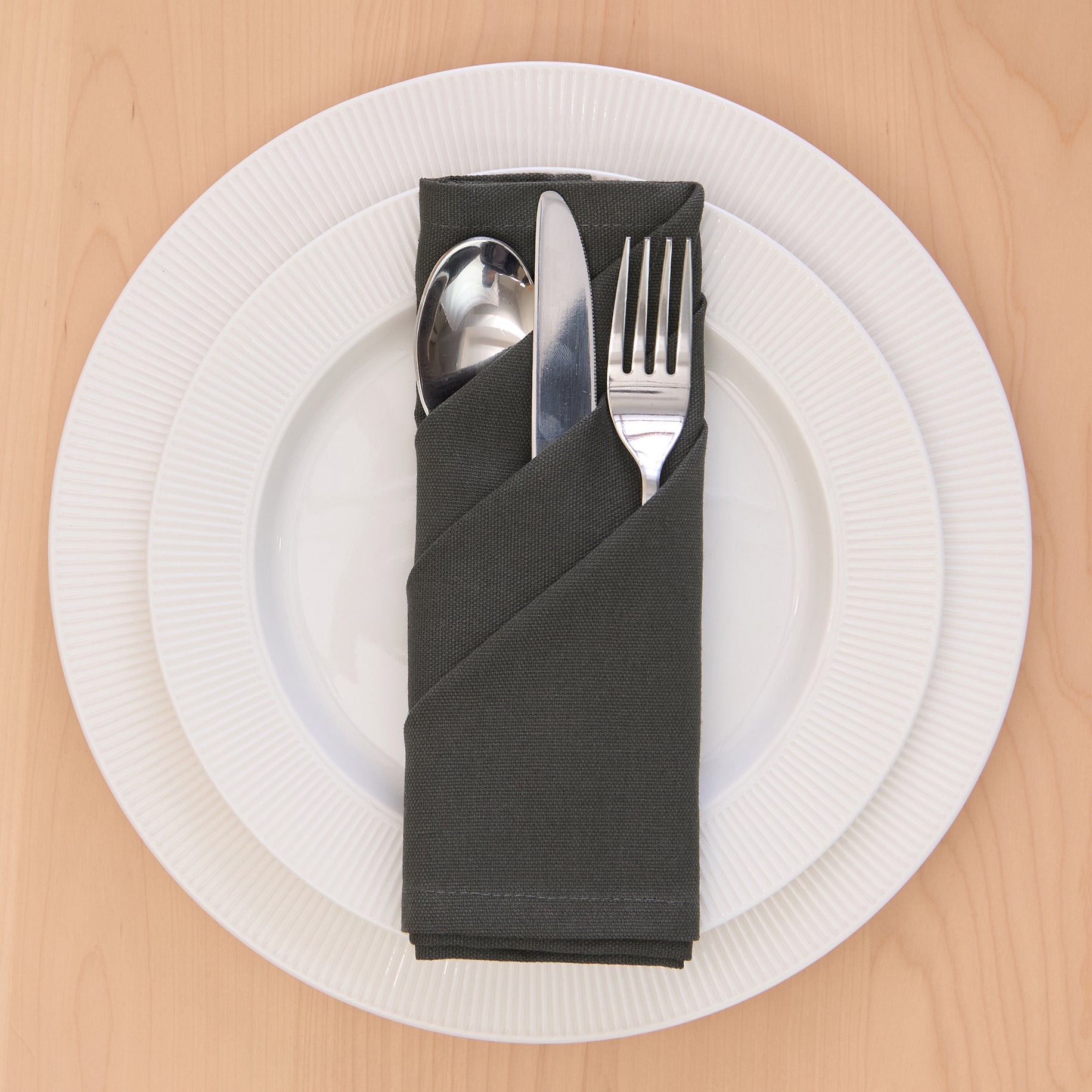 Cotton Charcoal Grey Table Napkins (Pack of 4)
