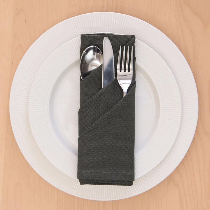 Cotton Charcoal Grey Table Napkins (Pack of 4)