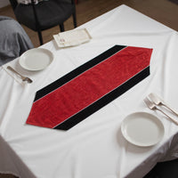 Cotton Black & Scarlet Red Table Runner (Pack of 1)