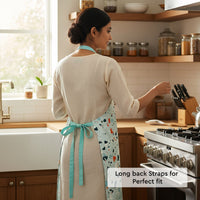 Printed Cotton Terrazzo Mint Apron (Pack of 1)