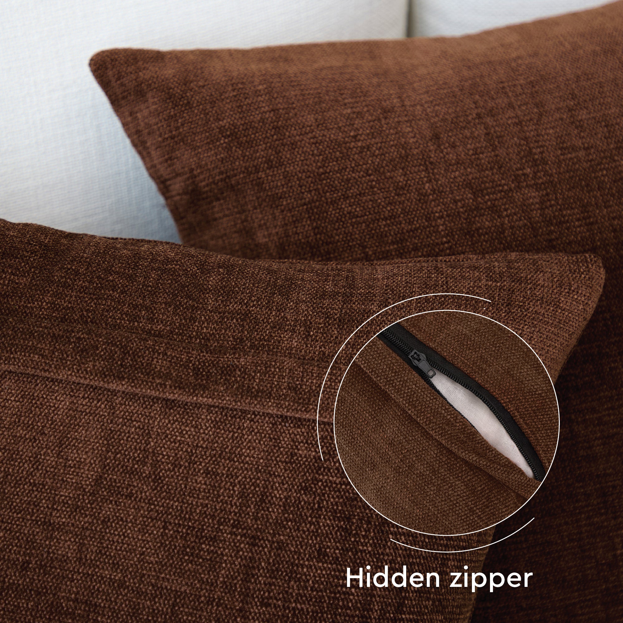 Chenille Chocolate Cushion Cover (Pack of 2)
