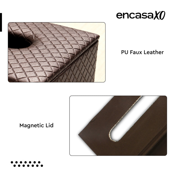 PU Leather Copper Tissue Box (Pack of 1)