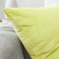 Velvet Pale Lime Cushion Cover (Pack of 2)