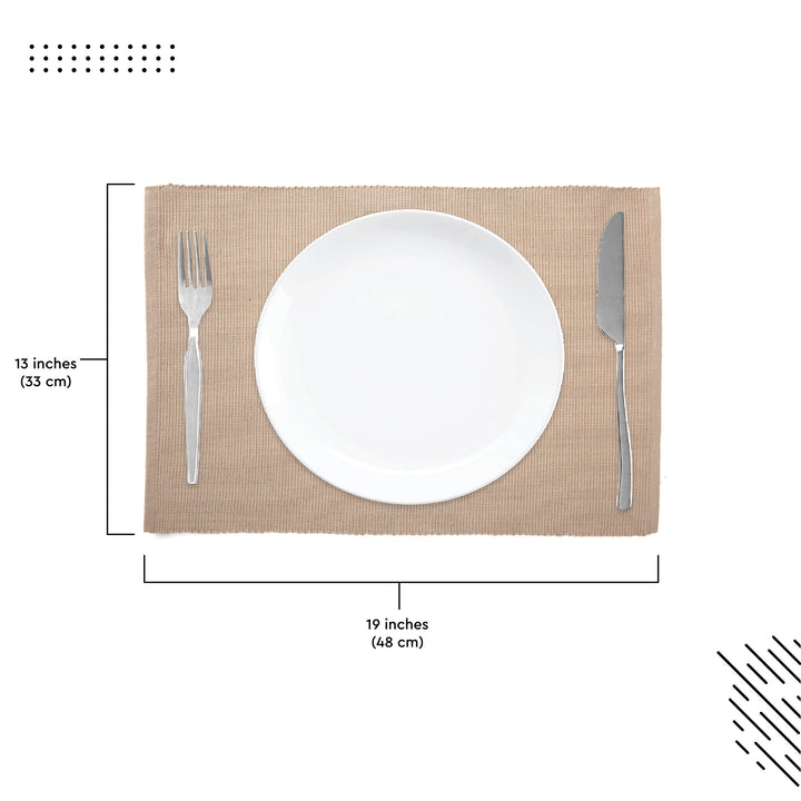 Cotton Solid Beige Placemat (Pack of 6)