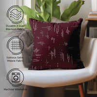 Blackout Polyester Citylight Maroon Cushion Cover (Pack of 2)