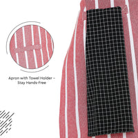 Cotton Roma Red Stripes Apron (Pack of 1)