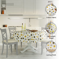 Cotton Yellow Moon Table Cloth (Pack of 1)