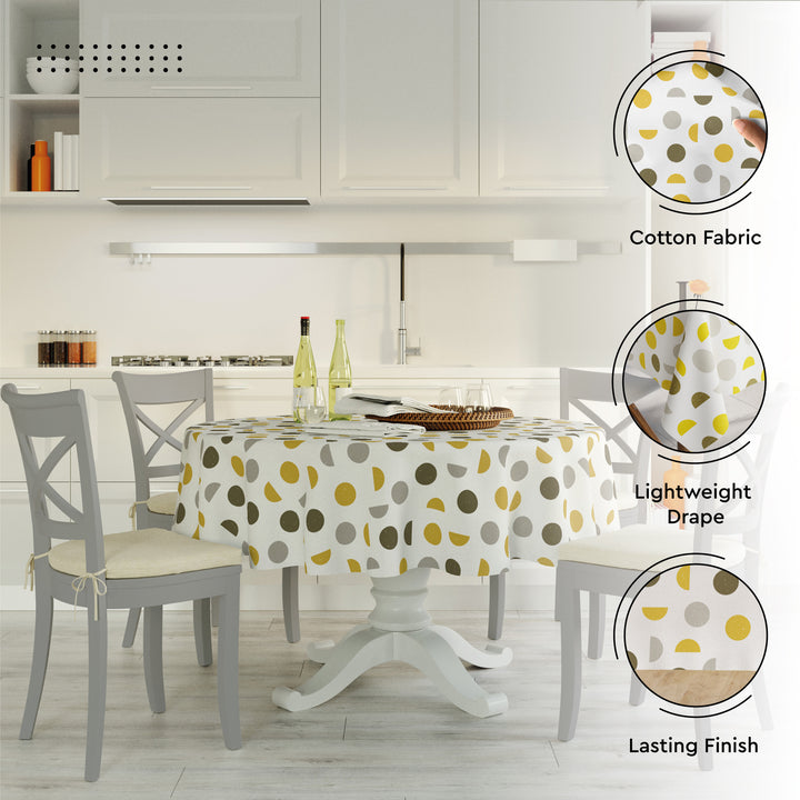 Cotton Yellow Moon Table Cloth (Pack of 1)