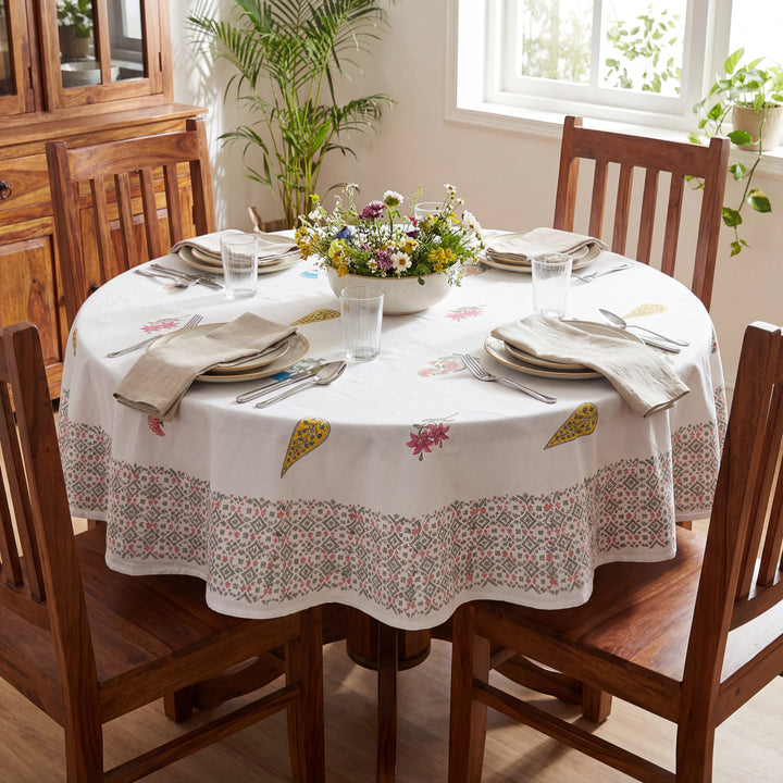 20s Cotton Twill Kashmir Table Cloth (Pack of 1)