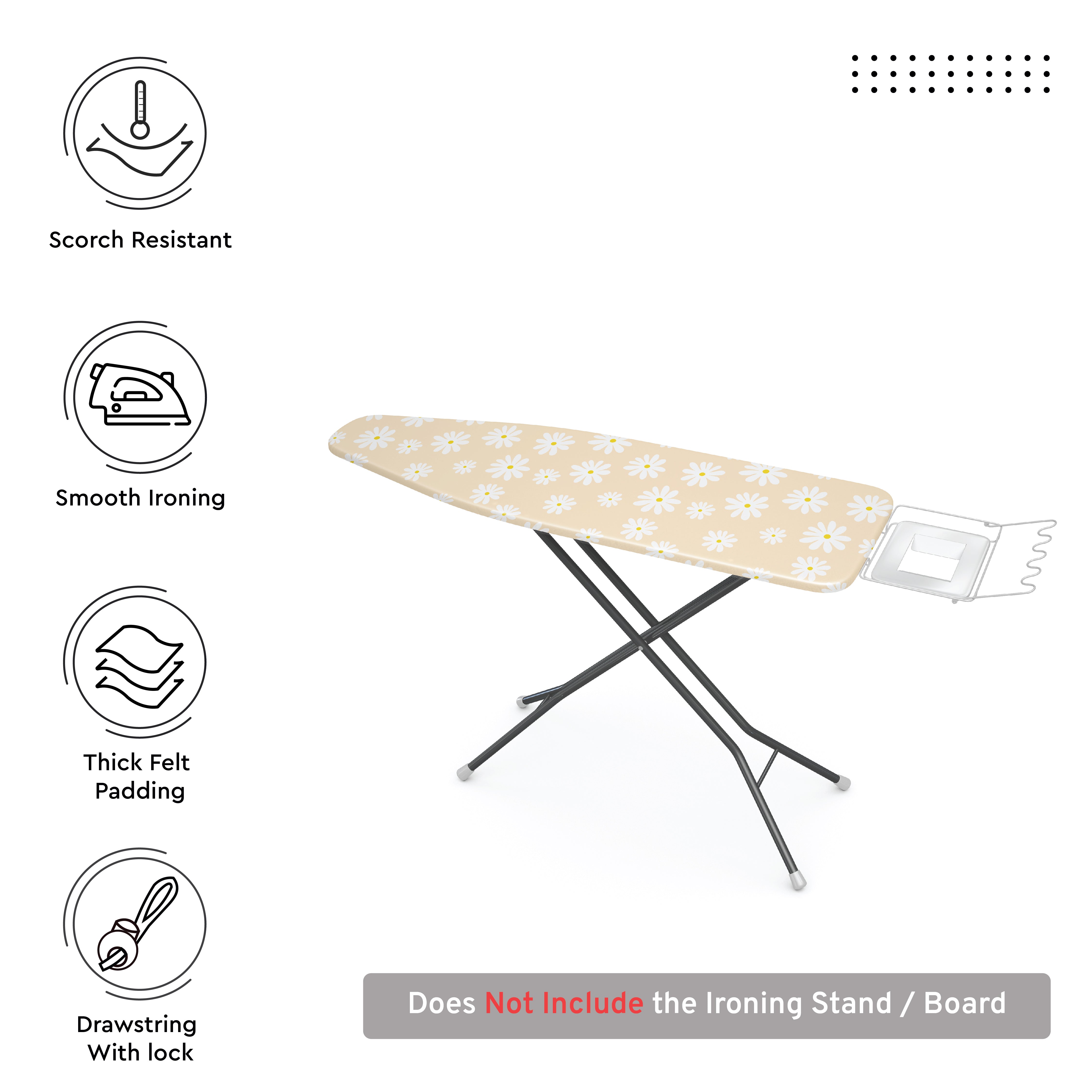 Daisy Beige Ironing Board Cover