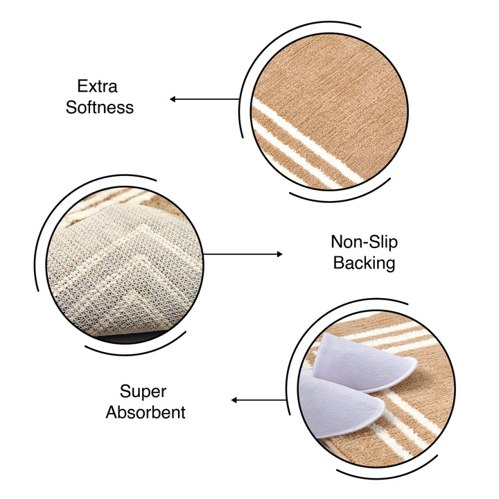 Microfibre Beige Bathmat (Pack of 1)