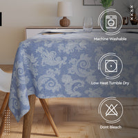 Cotton Blue Table Cloth (Pack of 1)
