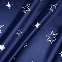 Blackout Polyester Fabric by Meter, 100x122 cm | Blocks Light, Heat & Noise, For Curtains, Cushion Covers, Door & Window Drapes - Foil Star Print