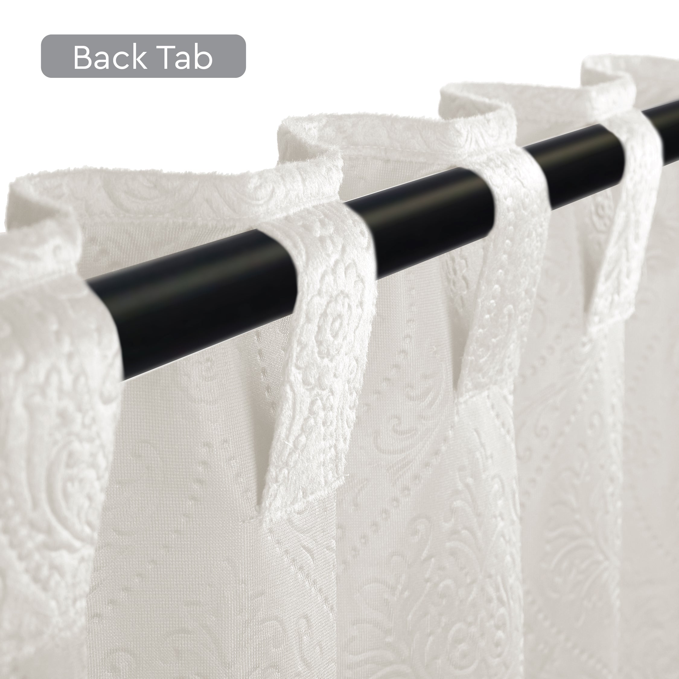 Embossed Velvet Cream Curtain