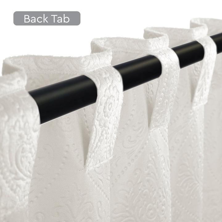 Embossed Velvet Cream Curtain