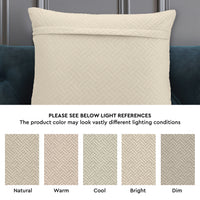 Quilted Velvet Beige Cushion Cover (Pack of 2)