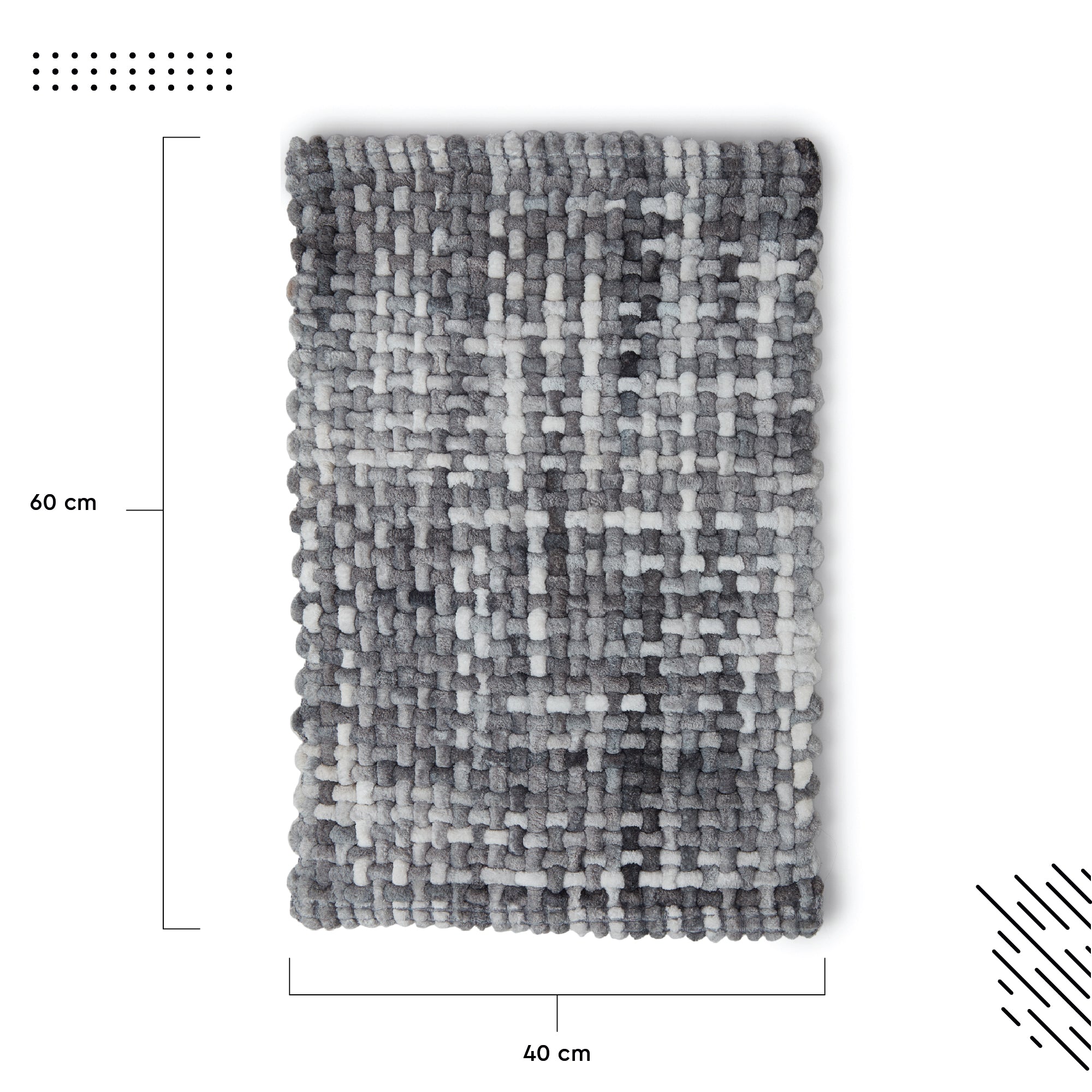 Cotton Grey Bathmat (Pack of 1)