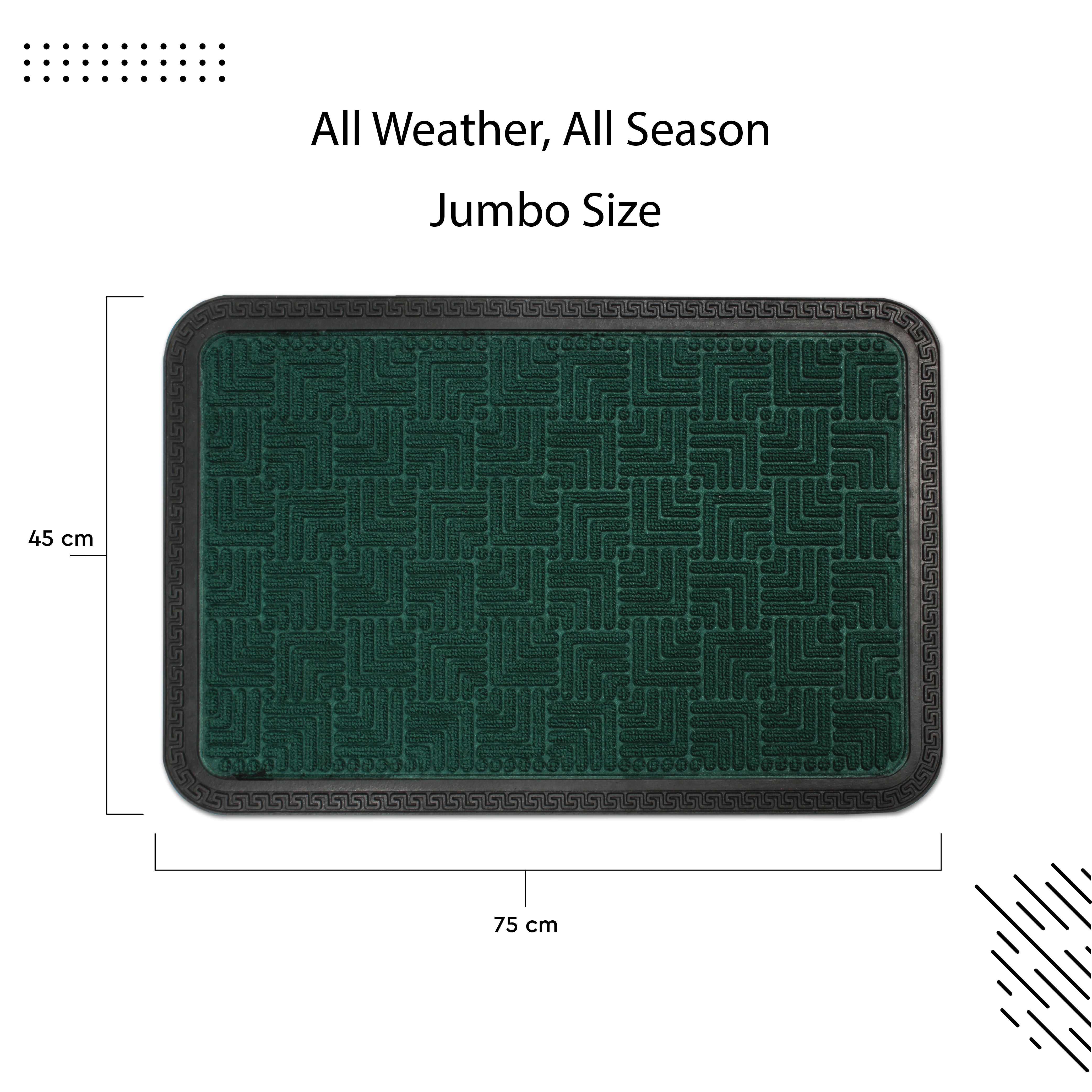 Polypropylene Main Door Entrance Mats Welcome Mat with Rubber Border | Anti Slip Rubber Backing | Ideal for Home, Outdoor, Balcony, Office | Pack of 1