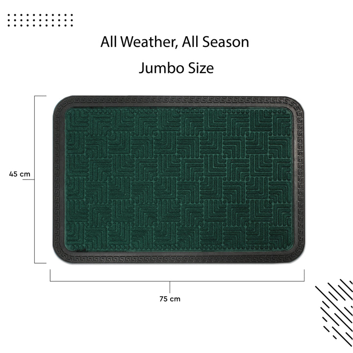 Polypropylene Main Door Entrance Mats Welcome Mat with Rubber Border | Anti Slip Rubber Backing | Ideal for Home, Outdoor, Balcony, Office | Pack of 1