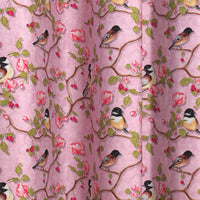 Blackout Polyester Dusty Pink Birds Fabric 1 Meter