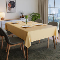 Polyester Beige Table Cloth (Pack of 1)