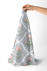 Printed Satin Fabric by Meter | Wide - 58 Inch Width (147 cm) | Soft Polyester Cloth for Curtains, Cushion Covers, Dresses, Kurtis, Crafts, Craft Sewing & Home Decor