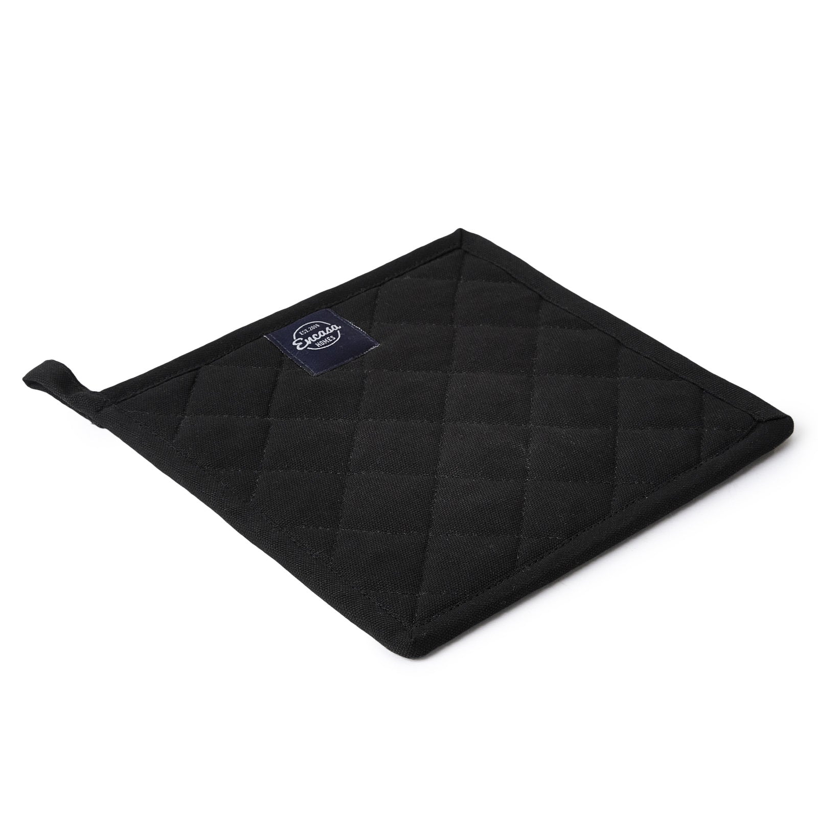 Yarn Dyed Cotton Full Black Potholder (Pack of 4)
