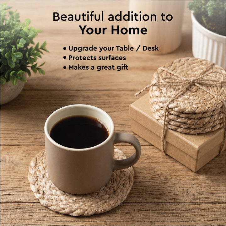 Jute Natural Bleach Coaster (Pack of 6)