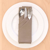 Cotton Taupe Table Napkins (Pack of 12)