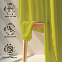 Canvas Lime Green Curtain (Pack of 1)
