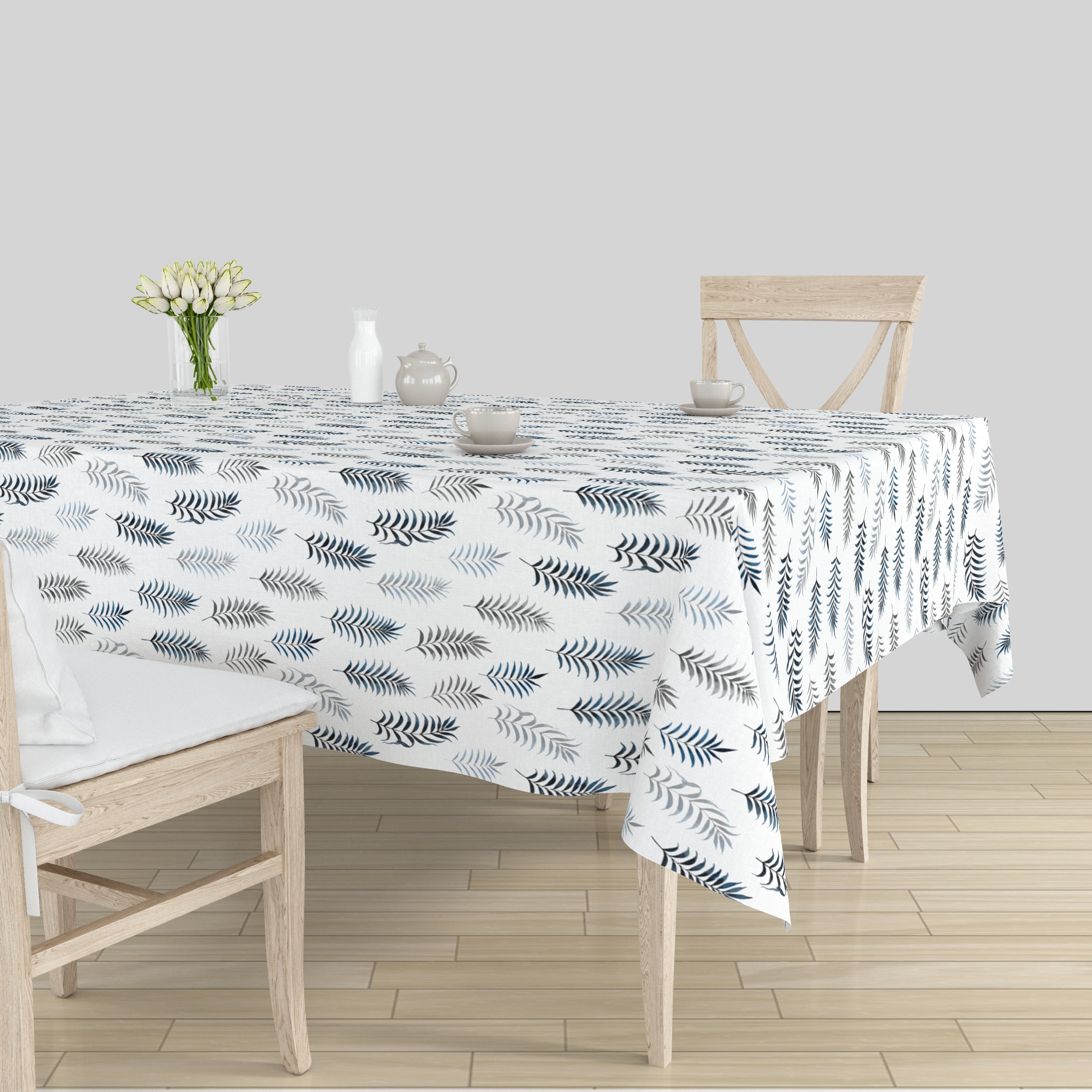 Polyester Palm Leaves Table Cloth (Pack of 1)