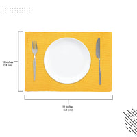 Ribbed Cotton Yellow Placemat (Pack of 6)
