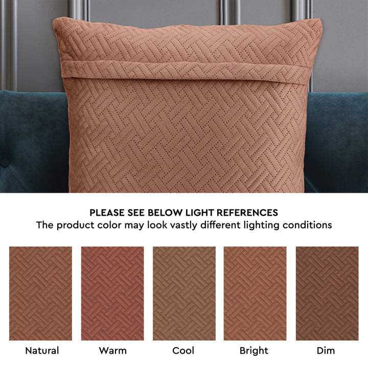 Quilted Velvet Bronze Cushion Cover (Pack of 1)