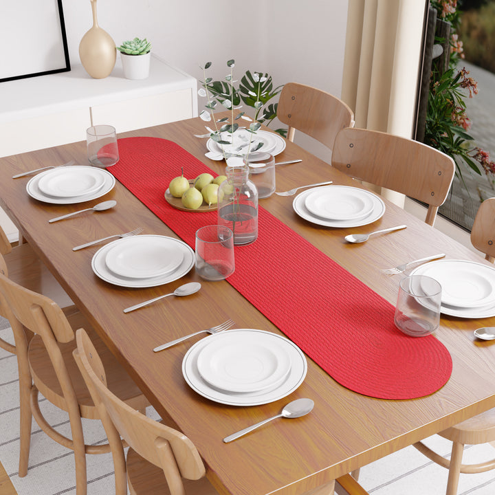 Cotton Red Table Runner (Pack of 1)
